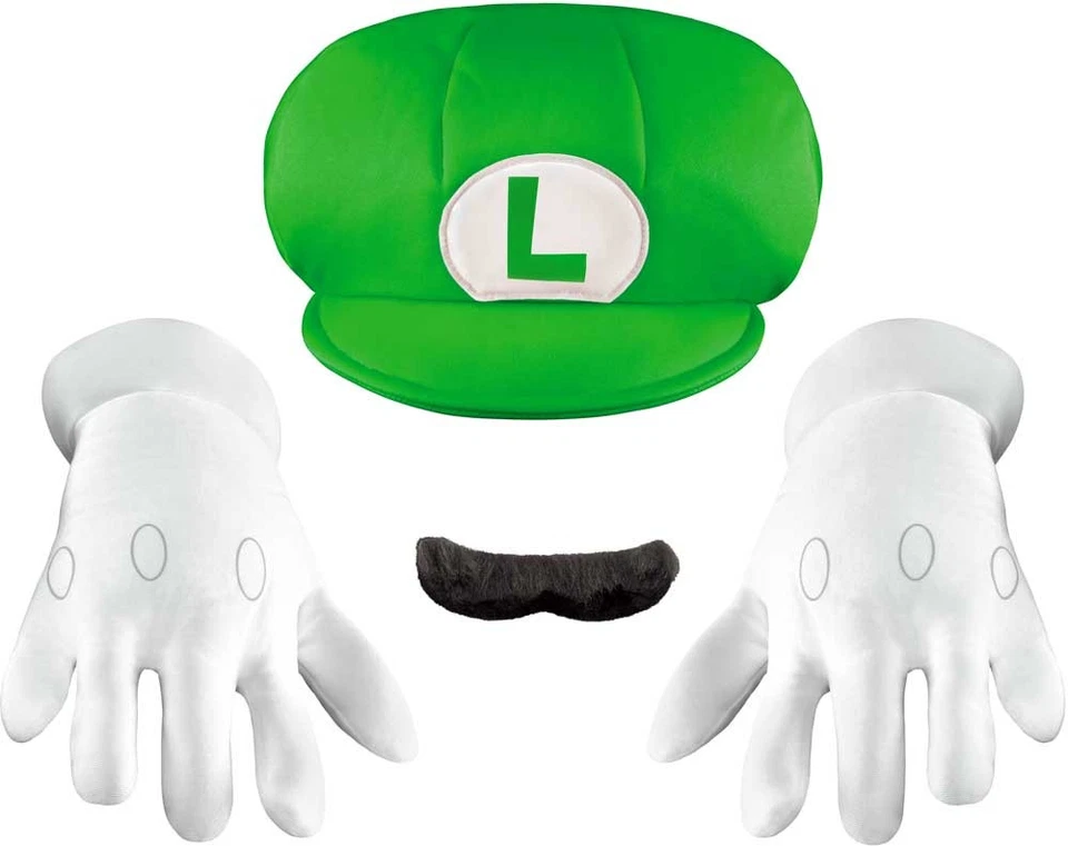 Licensed Super Mario Brothers Luigi Child Boy Halloween Costume Accessory Kit - Image 1 of 1