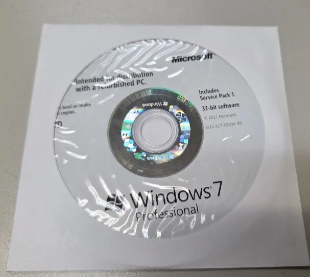 Windows 7 Professional Includes Service Pack 1 32-bit ENGLISH DISC ONLY - Image 1 of 1