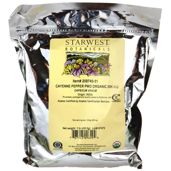 Starwest Botanicals Organic Cayenne Powder 35k HU 1 LB