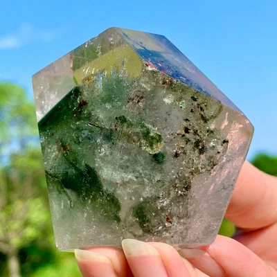 179G AAA Grade Natural Green Ghost Phantom Quartz Crystal Gem Mineral Specimen - Image 1 of 4