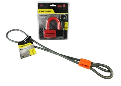 Kryptonite Evolution Series 4 Disc Lock Red and 1004 3.5 ft Looped cable - Image 1 of 4