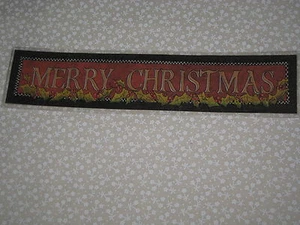 PRIMITIVE HOLIDAY MERRY CHRISTMAS LAMINATED BOOK MARK - Picture 1 of 1