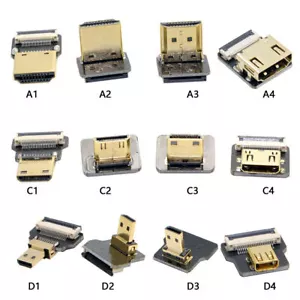 HDTV FPV Micro HDMI Mini HDMI 90 Degree Connector FPC Flexible Ribbon Cable - Picture 1 of 23