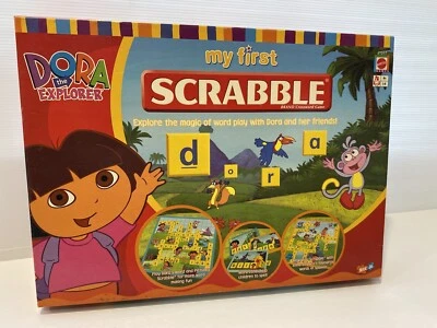 My First Scrabble Board Game Dora The Explorer Edition Mattel Kids Toy Complete - Image 1 of 4