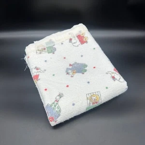 Vintage Baby Blanket Circus Animal Print Charles Owens 1986 Crib Retro Polyester - Picture 1 of 10