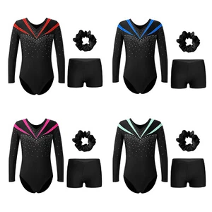 Kids Girls Bodysuit Theme Jumpsuit And Bottoms Hair Band Dance Outfit Gymnastic - Picture 1 of 57