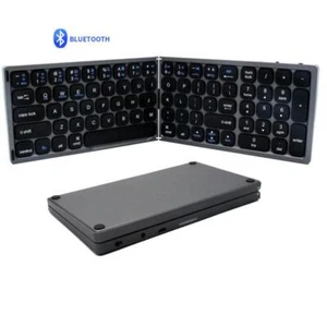 Missgoal Folding Wireless Keyboard Bluetooth Rechargeable Foldable Keyboard with - Picture 1 of 25