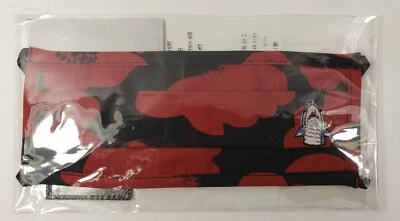 Coach Wild Flower Camo Shark Face Mask Navy Red C3603 - Image 1 of 3