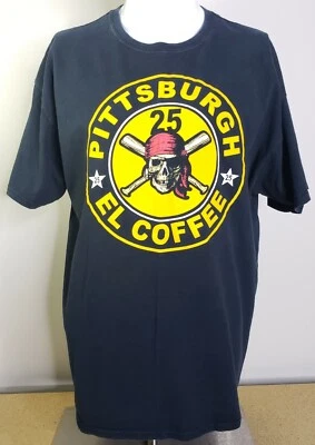 Pittsburgh Pirates T Shirt Mens XL El Coffee MLB Gregory Polanco Black & Yellow - Image 1 of 4