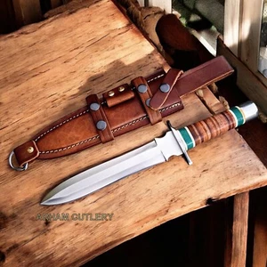 13" Handmade D2 Steel Blade Viking Berserk-Killer Warrior Combat Dagger Knife - Picture 1 of 6