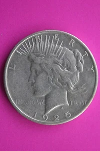 High Grade 1925 S Peace Silver Dollar LIberty Coin Guaranteed Authentic 0365N - Picture 1 of 3