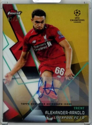 2018-19 Topps Finest UEFA Trent Alexander-Arnold Auto /50 Gold Refractors/#37 - Image 1 of 2