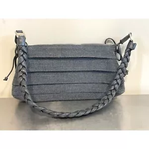 Salvatore Ferragamo Canvas Leder Schultertasche grau Mini Designer Handtasche - Bild 1 von 12