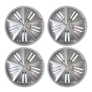 948 Universal Wheel Cover ABS Wheel Skins Set Hub Caps Silver 14'' -Set of 4 - Picture 1 of 2