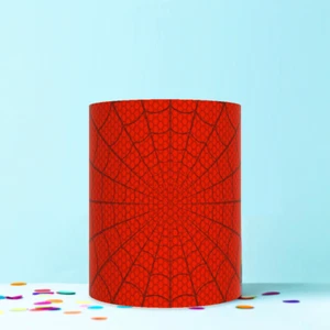 SPIDERMAN RED WEB WRAP AROUND EDIBLE CAKE TOPPER ICING SHEET DECORATION WR181 - Picture 1 of 2