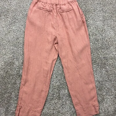 Pantalones de lino Sigrid Olsen para mujer L pierna recta cintura elástica bolsillos de playa Foto 1 de 4