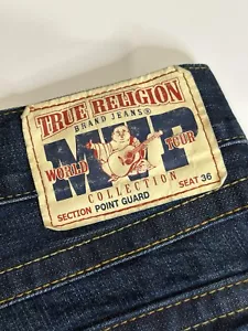 True Religion Jeans Point Guard Herren MVP World Tour Gr. 36 Sitz 36 unten ausgefranst - Bild 1 von 8