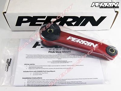 Perrin Red Color Pitch Stop Mount for 1993-2024 Subaru Impreza WRX STI & More - Image 1 of 3