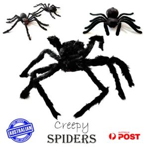 Giant Black Spider Halloween Decoration Prop Indoor Outdoor Party Prop Prank AUS - Picture 1 of 4