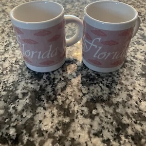 Espresso Demitasse Florida Ceramic Mug Set of 2 - Picture 1 of 2
