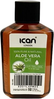 ICAN LONDON Ican 100% pure & natural Aloe Vera oil for hair, skin 50ml travel size