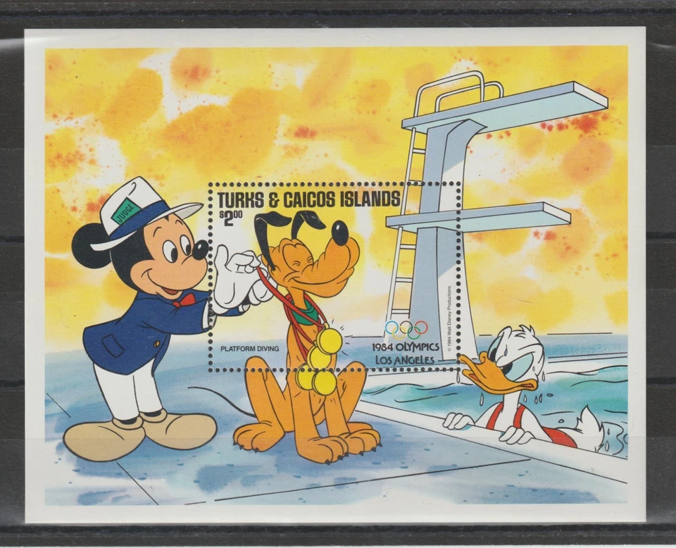DEC-ISLAS TURCAS Y CACOS MNH SOUV. HOJA SC#628 1984 LOS ANGLES OLIMPICS $5,50 Foto 1 de 1