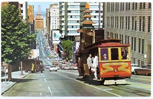 San Francisco Cable Car California Postcard Vintage Chrome Street City Travel - Picture 1 of 2