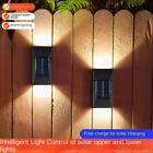 2x SUPER BRIGHT SOLAR POWERED DOOR FENCE WALL LIGHTS LED GARDEN LAMP NEW T9I0