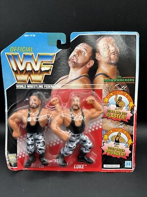 Tarjeta oficial Hasbro WWF THE BUSHWHACKERS BUTCH & LUKE 1991 lucha libre mundial Fed Foto 1 de 4