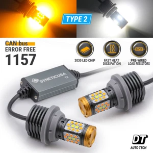 SYNETICUSA 1157 LED Switchback Light Error Free Turn Signal Parking Bulb Type 2 - Picture 1 of 10