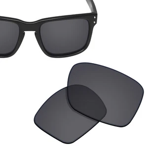 Polarisierte Ersatzgläser für Oakley Holbrook Sonnenbrille einfarbig schwarz UVA & UVB - Bild 1 von 5