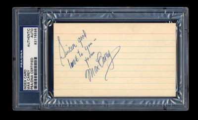 MAX CAREY SIGNED INDEX CARD PSA/DNA AUTOGRAPHED HOF PITTSBURGH PIRATES WSC - Image 1 of 2