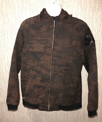 Мужская толстовка с капюшоном Nomis коричневая/черная стеганая с подкладкой на молнии размер M - Изображение 1 из 4