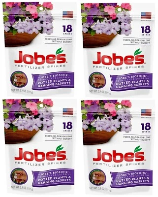 Picos de fertilizante para plantas colgantes y en maceta Jobe's 06105 18 unidades 8-9-12 - Paquete de 4 Foto 1 de 4