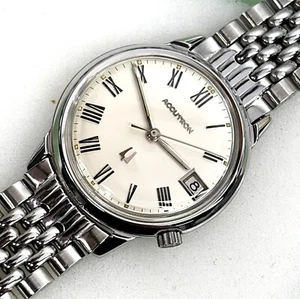 Vintage Bulova Accutron 218 D Stainless Steel Mens Date Watch With Boxes 1967 - Picture 1 of 19