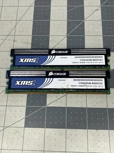 2x2gb Corsair DDR2 4GB RAM Arbeitsspeicher Kit CM2X2048-8500C5C (F2) - Bild 1 von 5