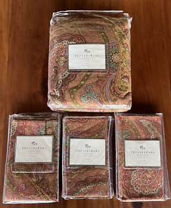 Pottery Barn ETIENNE King Duvet Cover and 3 Standard Shams - Paisley - NWT