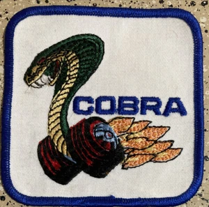 Antiguo parche de sombrero de uniforme de colección Shelby Cobra Ford Mustang 4"x4" - Imagen 1 de 2