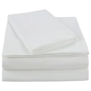 Room Essentials Twin XL Bed Sheet Set White Cotton Rich Sheets, Fits Dorm Beds - Picture 1 of 2