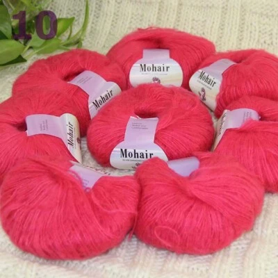 Venta Nuevo 8 BolasX25g Cálido Mohair Suéter Envolvente Mantón Tejido a Mano Hilo de Ganchillo 10 Foto 1 de 4