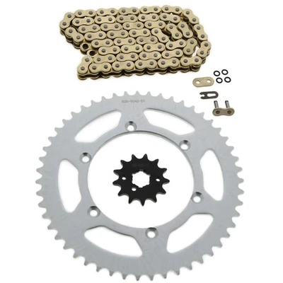 1997-2002 Kawasaki KLX300 KLX 300 anel O de ouro corrente e roda dentada 13/51 110L - Imagem 1 de 4