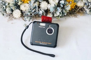 Pentax Optio 43WR Digital Camera + Strap + 2GB SD Card | Clean & Rare Square Des - Picture 1 of 14