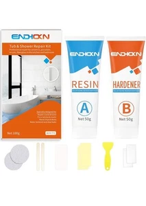 Kit riparazione bagno bianco, smalto Endhokn, porcellana, acrilico, fibra di vetro - Foto 1 di 3