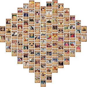 Set of 100 Anime One Piece Wanted Poster Postcards Luffy Zoro Sanji Nami Usopp C - Picture 1 of 12