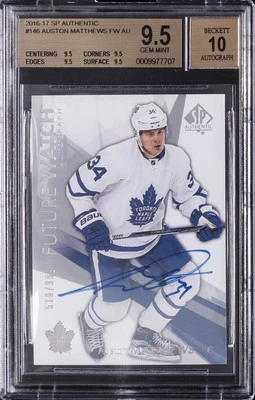 2016 SP AUTHENTIC FUTURE WATCH AUSTON MATTHEWS ROOKIE RC BGS 9.5 AUTO 10 - Image 1 of 2