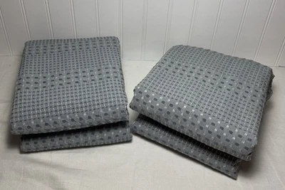 Pottery Barn Honeycomb Cotton Comforter Shams ~ King ~ Chambray ~ Pair Foto 1 de 4