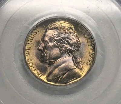 1943-D Jefferson Silver NickelPCGS MS65FS AMAZING TONING- LOOK AT PICS! - Image 1 of 3