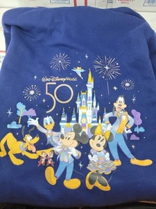 Walt Disney World 50th Anniversary Full Zip Navy Sweatshirt Women’s 3XL Used - Picture 1 of 14