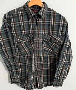 Camicia uomo Five Brother a quadri manica lunga in flanella pesante taglia M - verde reg - Foto 1 di 7