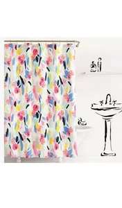 Kate Spade New York Paintball Blumen Stoff Duschvorhang Baumwollmischung 72 x 72 - Bild 1 von 7